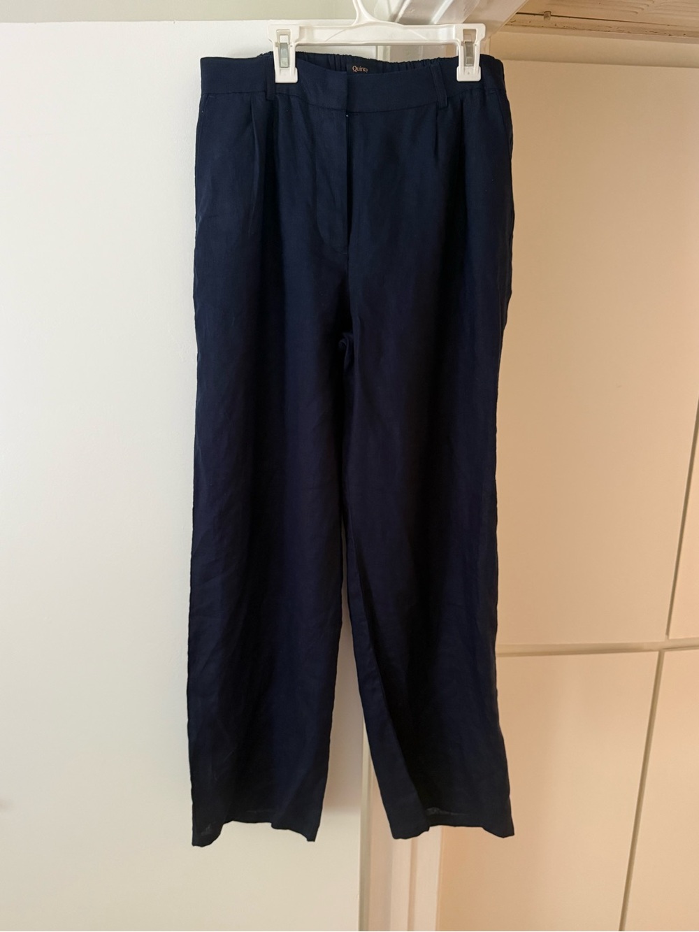 Quince Navy Straight-Leg Women's Dress Pants